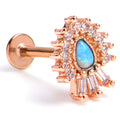 BodyCandy 16G 5/16 Blue Synthetic Opal Rose Gold Tone Swank Labret Tragus — main product shot