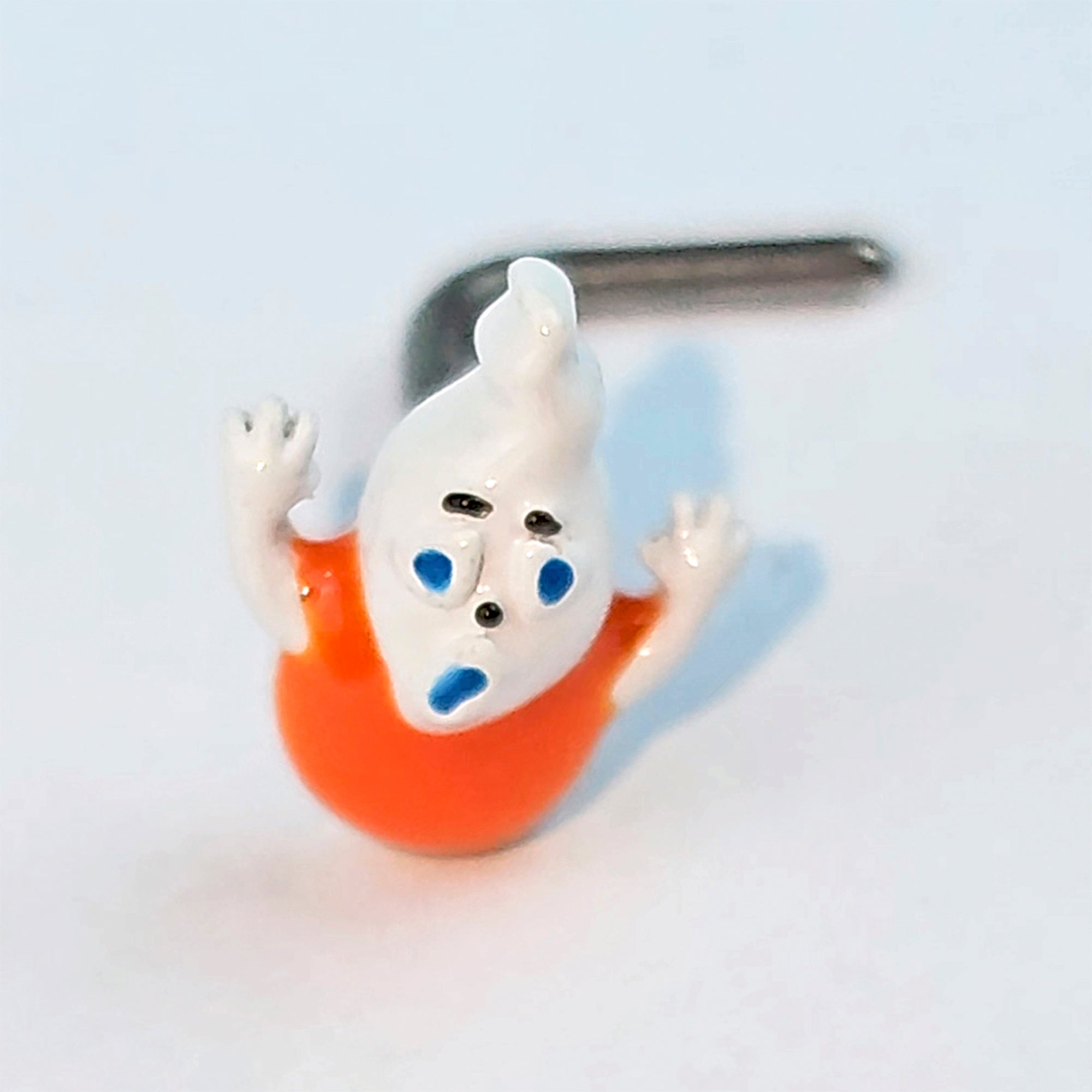 BodyCandy 20G 7mm Pumpkin Haunter Ghost L Shape Nose Ring — main product shot