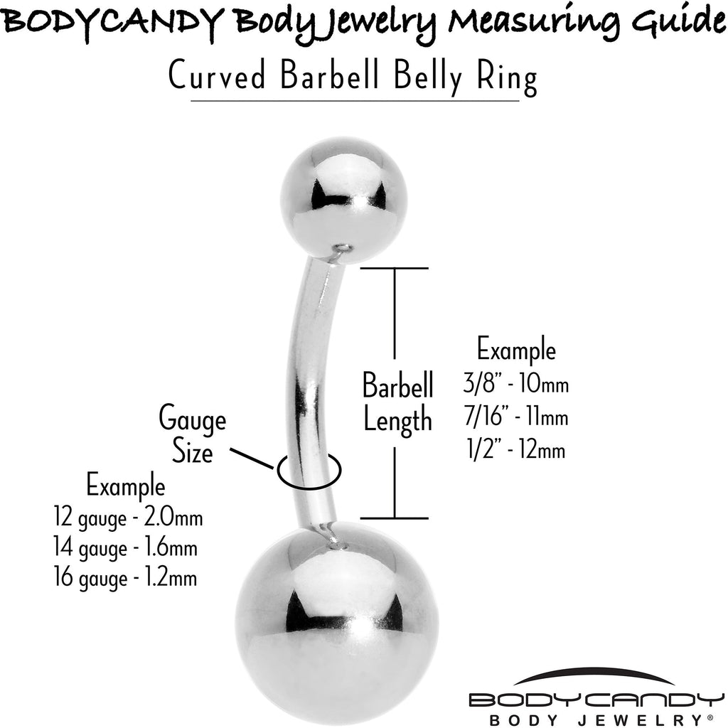 BodyCandy Clear Red Gem Gold Tone Decorated Holiday Tree Dangle Belly Ring — size reference