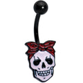 BodyCandy Black Halloween Skull Kerchief Spooky Belly Ring — main product shot
