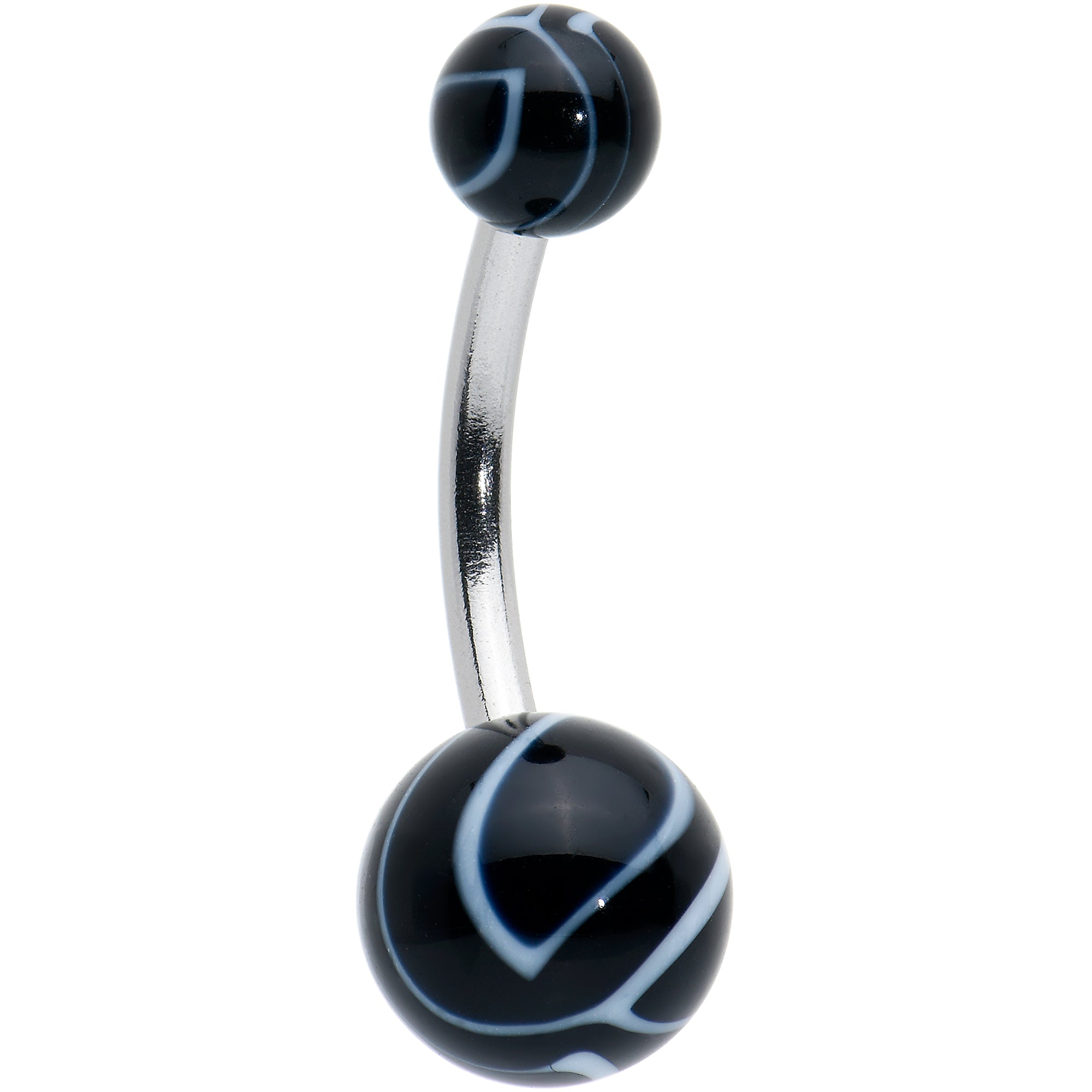 BodyCandy Gold Tone Halloween Country Pumpkin Glow in Dark Belly Ring Set of 3 — side view
