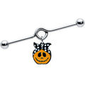 BodyCandy 14G Halloween Kerchief Pumpkin Dangle Project Bar 38mm — main product shot