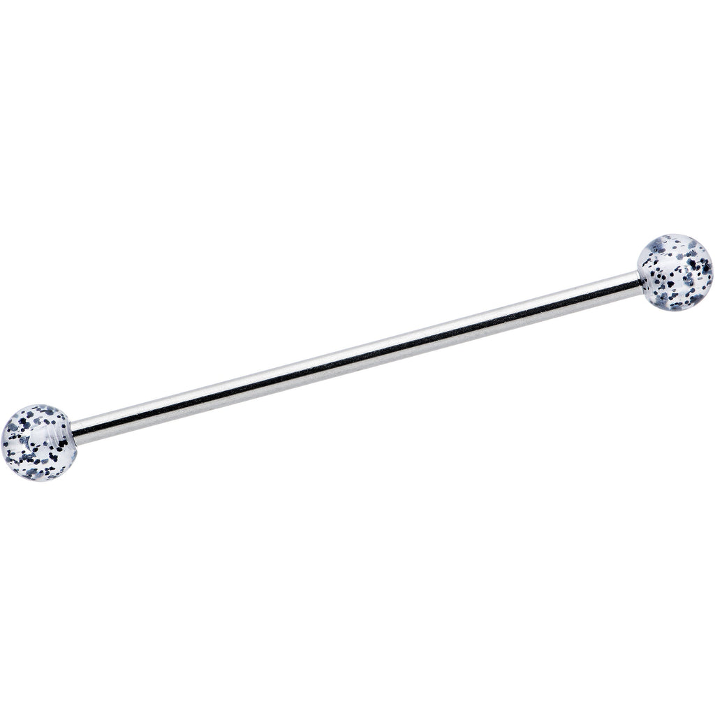 BodyCandy 14G Black Tie Ghosts Glow in Dark Industrial Barbell 38mm Set of 3 — back view