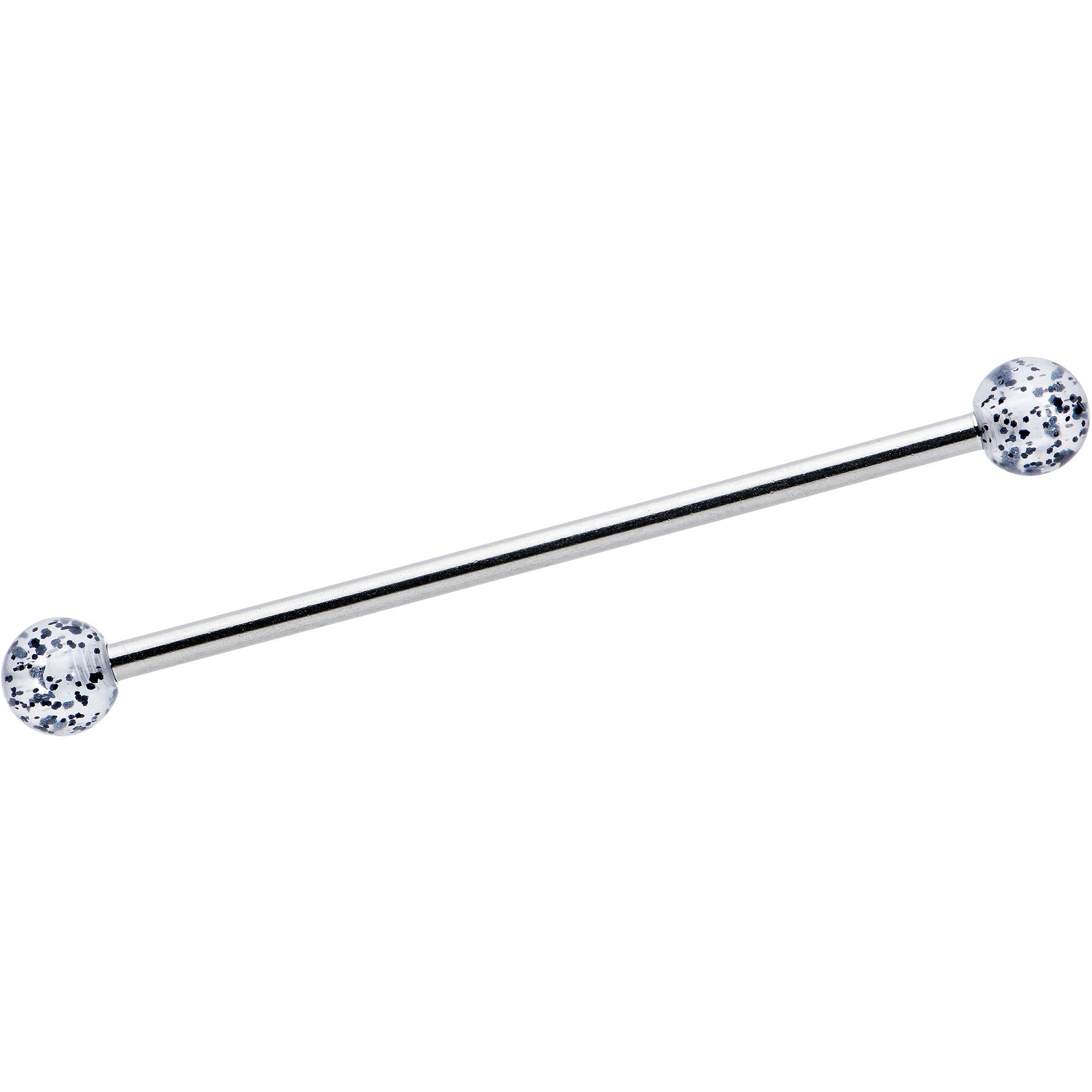 BodyCandy 14G Black Tie Ghosts Glow in Dark Industrial Barbell 38mm Set of 3 — back view
