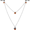BodyCandy 14G 9/16 Black Witchy Pumpkin Halloween Double Nipple Chain — main product shot
