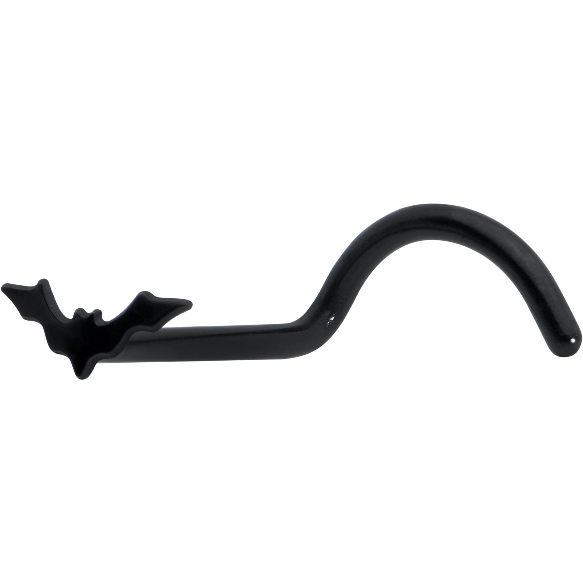 BodyCandy 20G 1/4 Black Anodized Itty Bitty Bat Left Side Nose Screw — main product shot