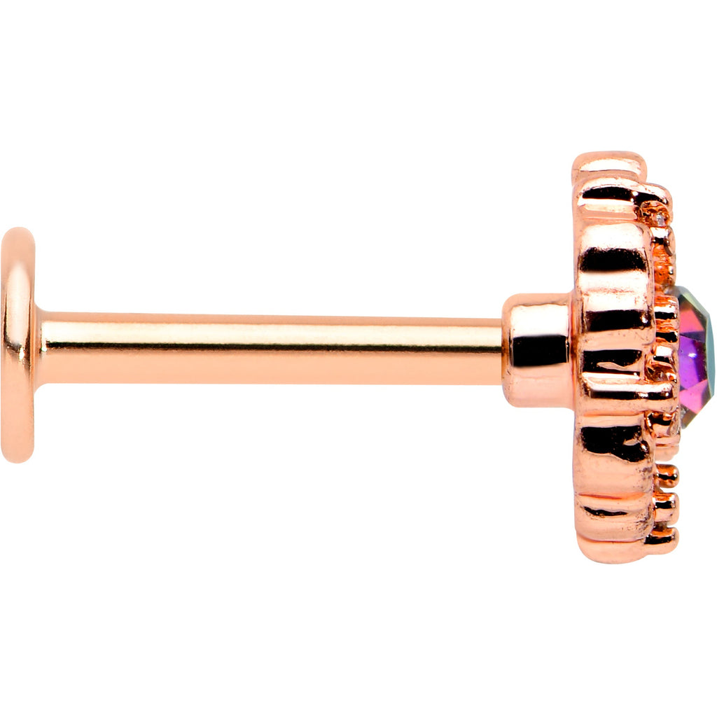 BodyCandy 16G 5/16 Purple Tourmaline Rosy Tone Flower Labret Monroe Tragus — lifestyle context