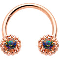 BodyCandy 16G 3/8 Purple Tourmaline Rose Gold Tone Flower Circular Barbell — main product shot
