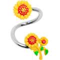 BodyCandy Happy Sunflower Trio Spiral Twister Belly Ring — main product shot