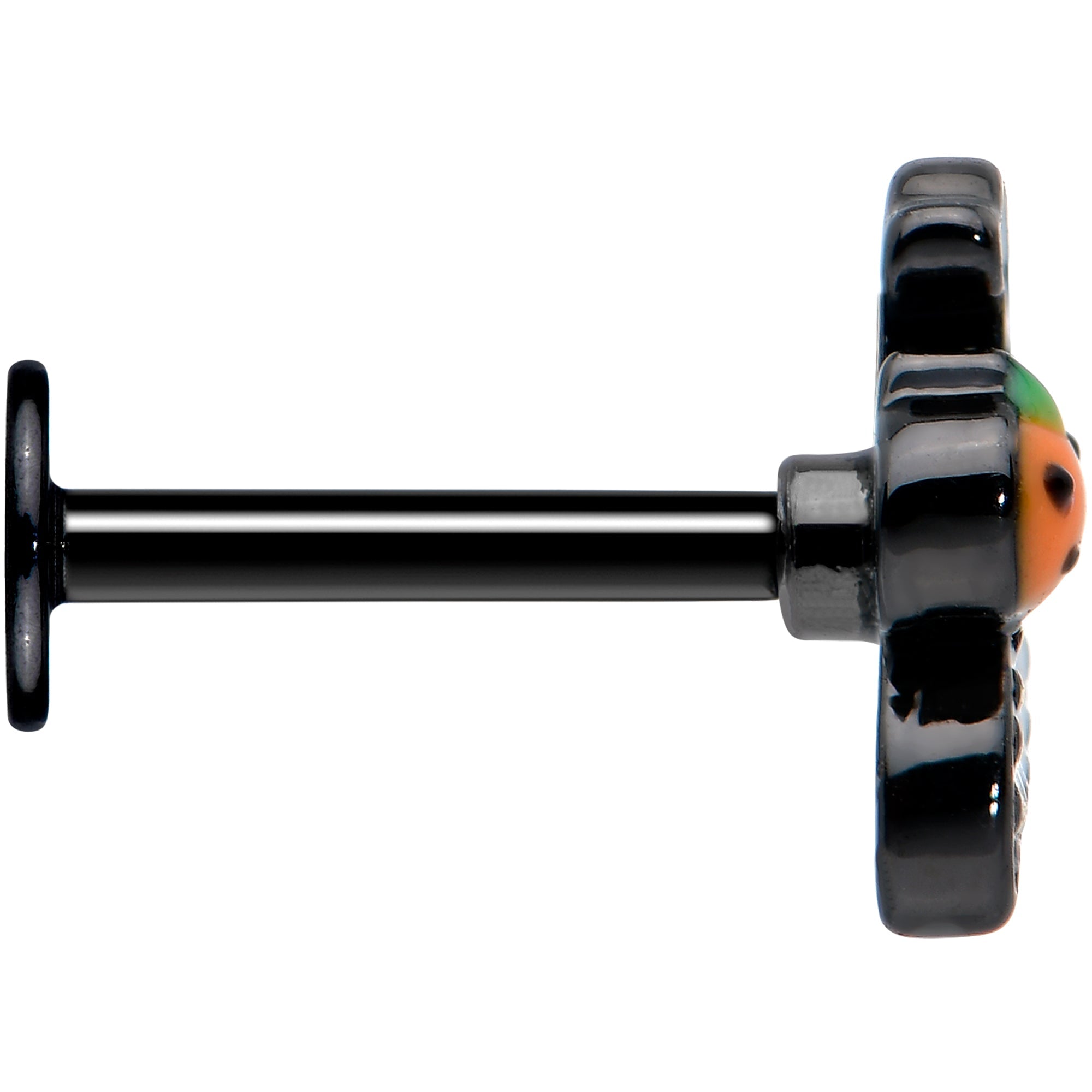 BodyCandy 16G 5/16 Black Halloween Pumpkin Ghost Labret Monroe Tragus — lifestyle context