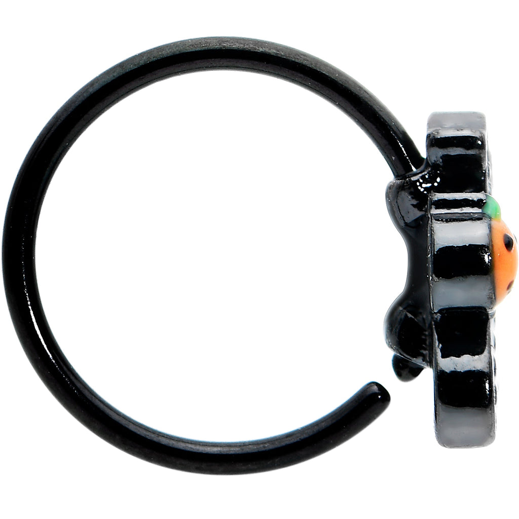 BodyCandy 20G 5/16 Black Halloween Pumpkin Ghost Nose Hoop — lifestyle context