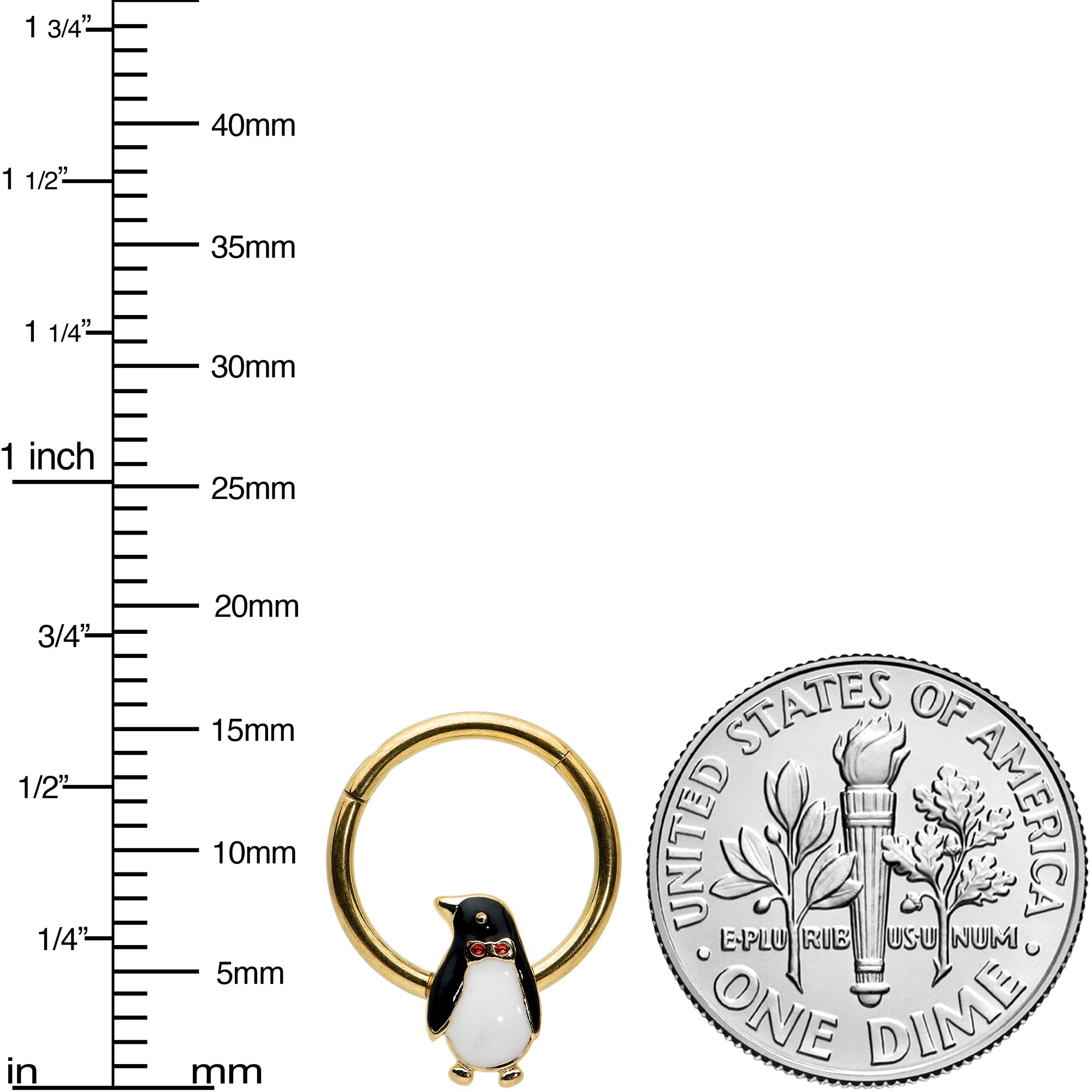 BodyCandy 16G 3/8 Red Gem Gold Tone Bow Tie Penguin Hinged Segment Ring — lifestyle context