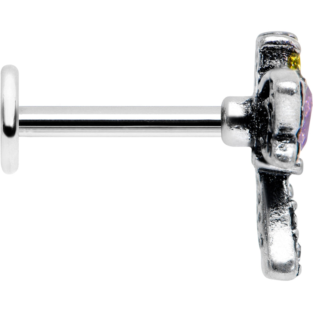 BodyCandy 16G 5/16 Purple Yellow Gem Dragonfly Ornate Labret Monroe Tragus — lifestyle context
