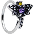 BodyCandy 20G 5/16 Purple Yellow Gem Dragonfly Nose Hoop — main product shot