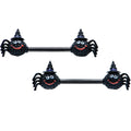 BodyCandy 14G 9/16 Black Halloween Smiling Spider Barbell Nipple Ring Set — main product shot