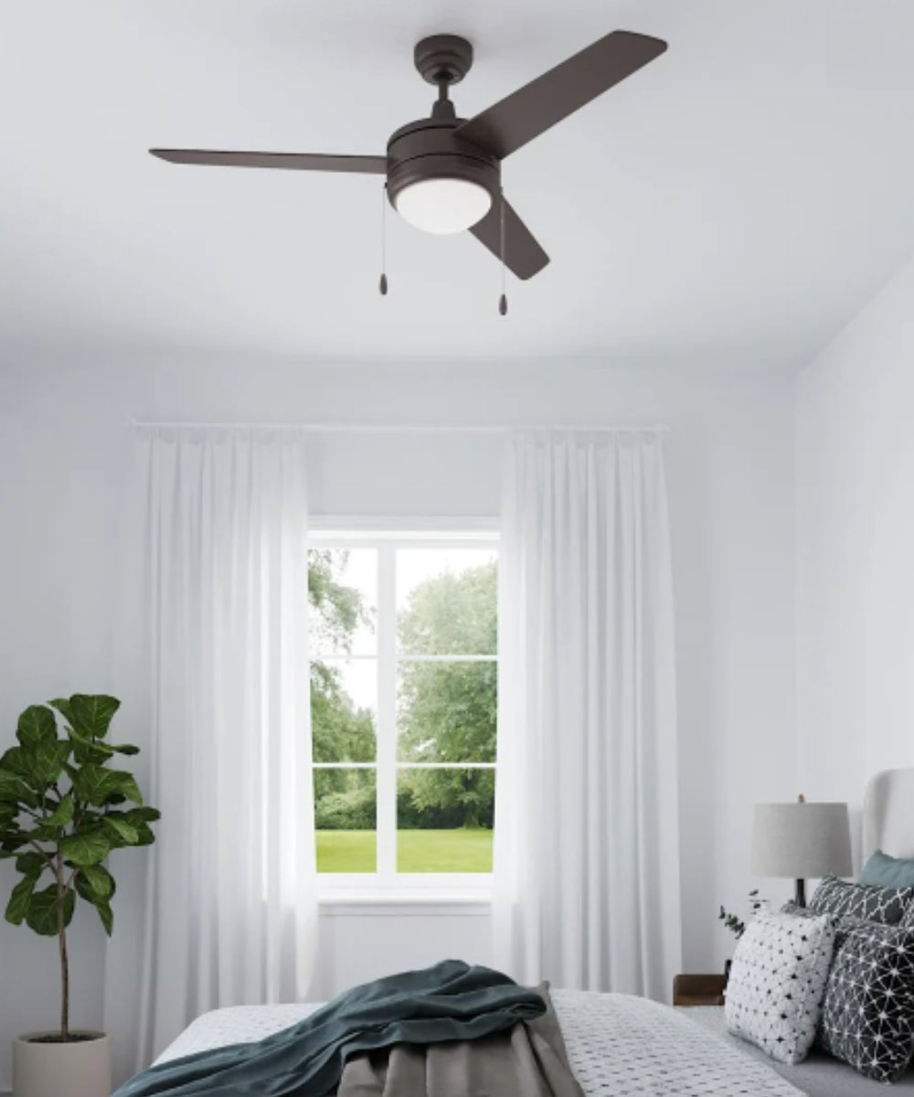 50" Contempo 3-Blade Ceiling Fan Oil Rubbed Bronze Finish with Integrated LED Light – LampsUSA, view 2