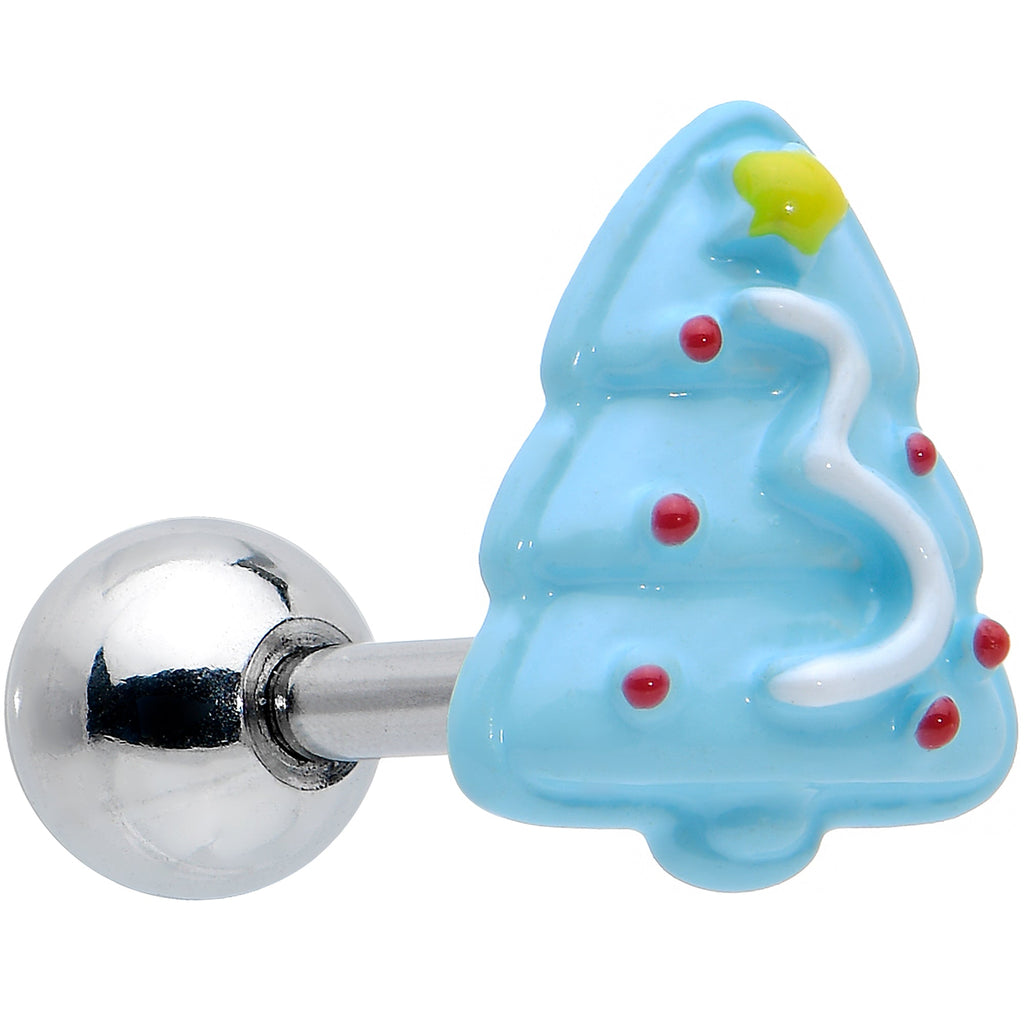 BodyCandy 16G 1/4 Glitter Santa Tree Reindeer Cartilage Earring Set of 3 — detail close-up