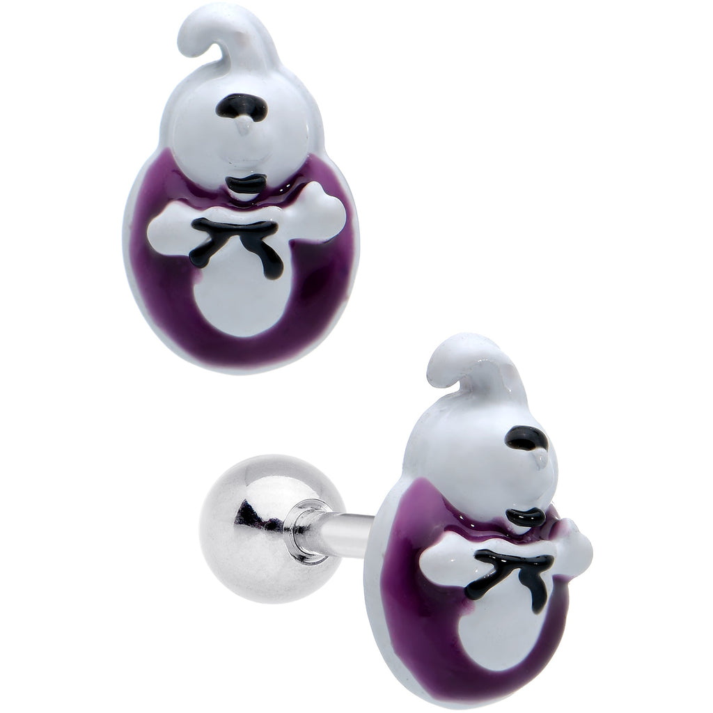 BodyCandy 16G 1/4 Witch Ghost Pumpkin Cartilage Tragus Earrings Set of 3 — side view