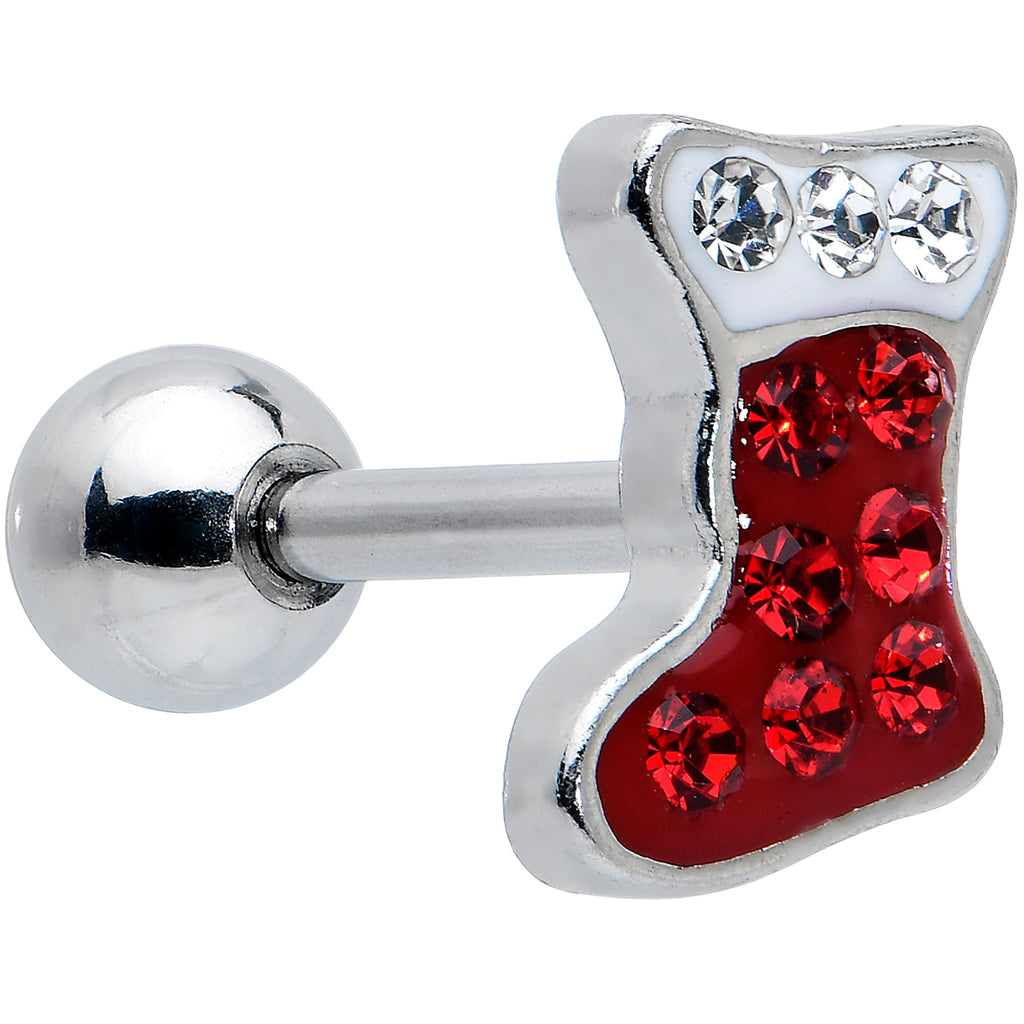 BodyCandy 16G 1/4 Clear Gem Stocking Candy Cane Cartilage Earring Set of 3 — lifestyle context