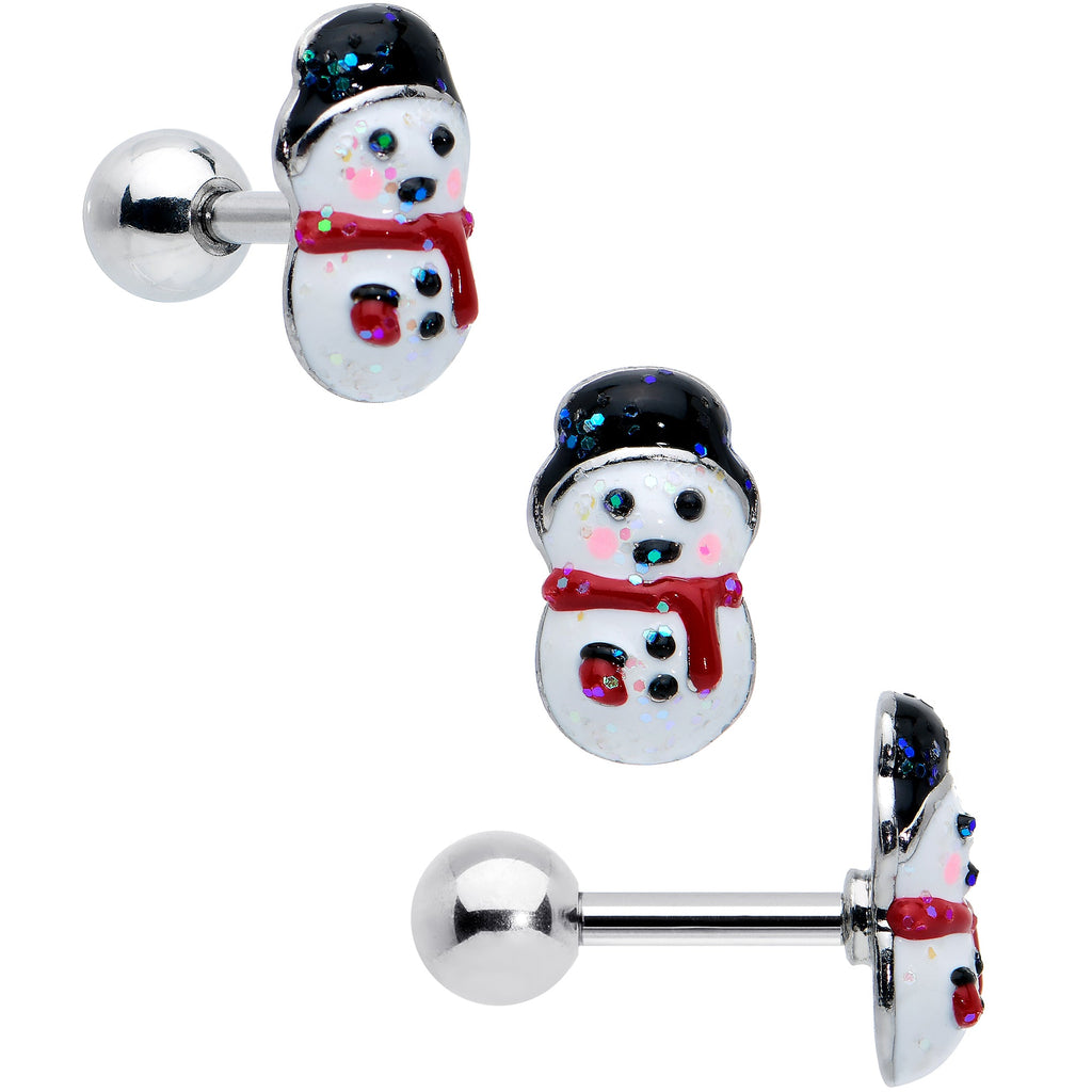 BodyCandy 16G 1/4 Reindeer Snowman Christmas Cartilage Earring Set of 3 — lifestyle context