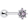 BodyCandy Pink Clear Gem Stylish Snowflake Barbell Tongue Ring — main product shot