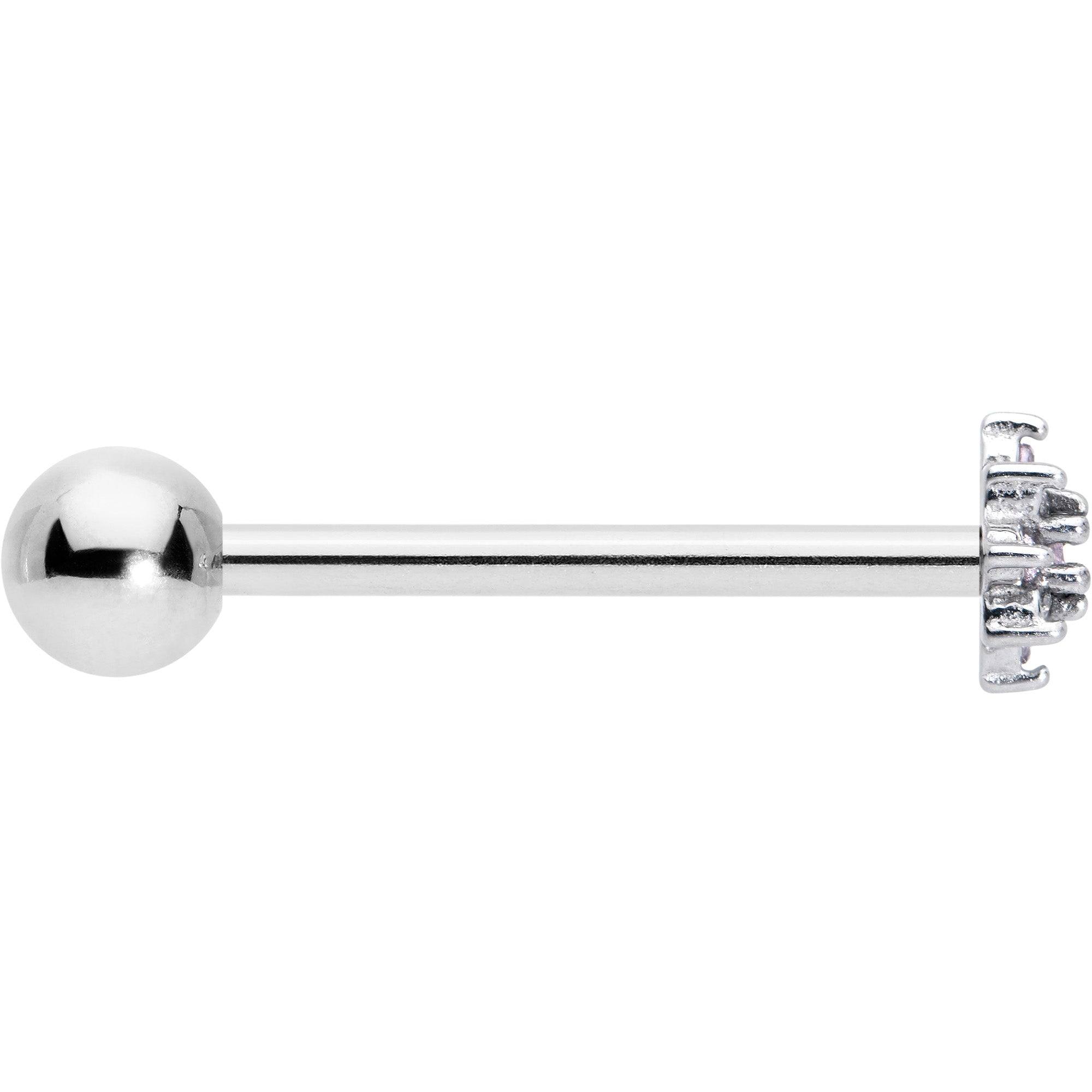 BodyCandy Pink Clear Gem Stylish Snowflake Barbell Tongue Ring — lifestyle context