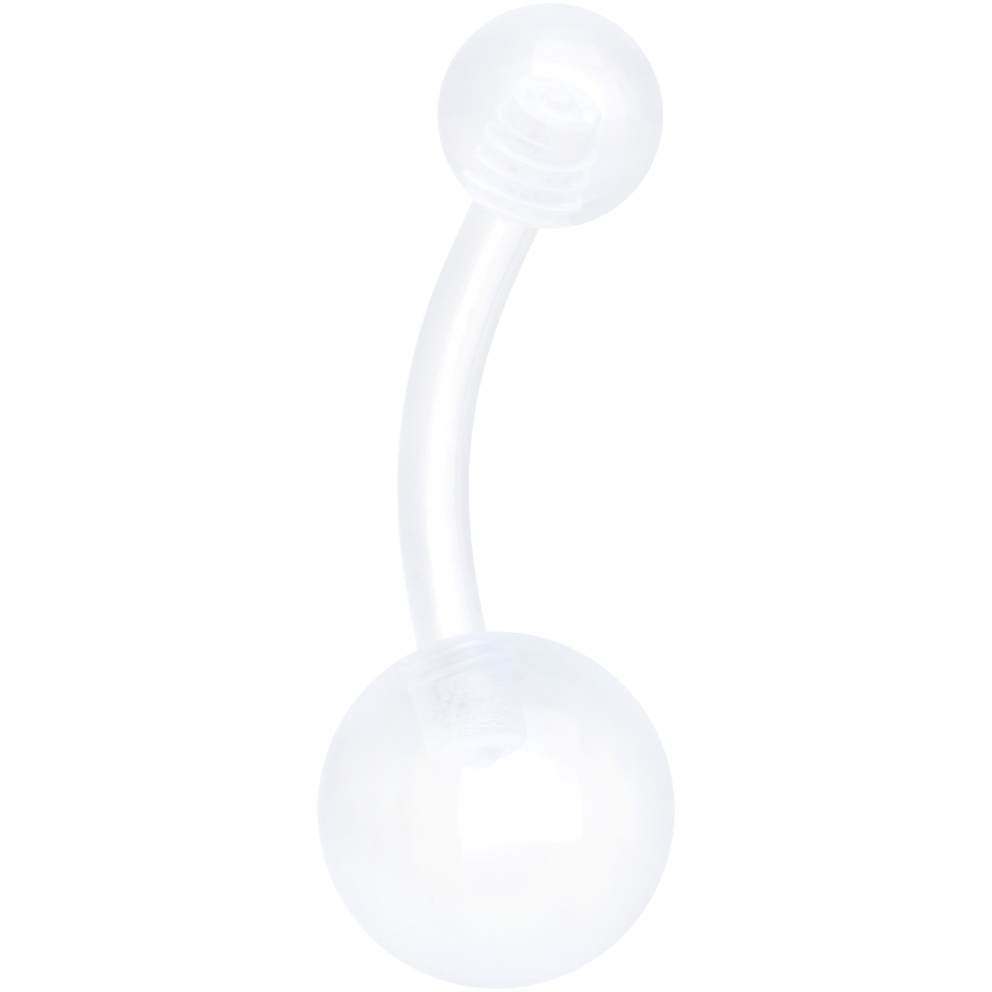 BodyCandy White Gold Tone Clear Halloween Marbelized Boo Belly Ring Set of 4 — back view