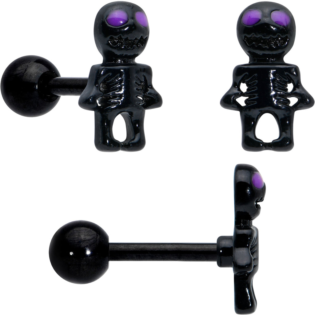 BodyCandy 16G 1/4 Clear Gem Black Scorpion Pumpkin Cartilage Earring Set of 3 — lifestyle context
