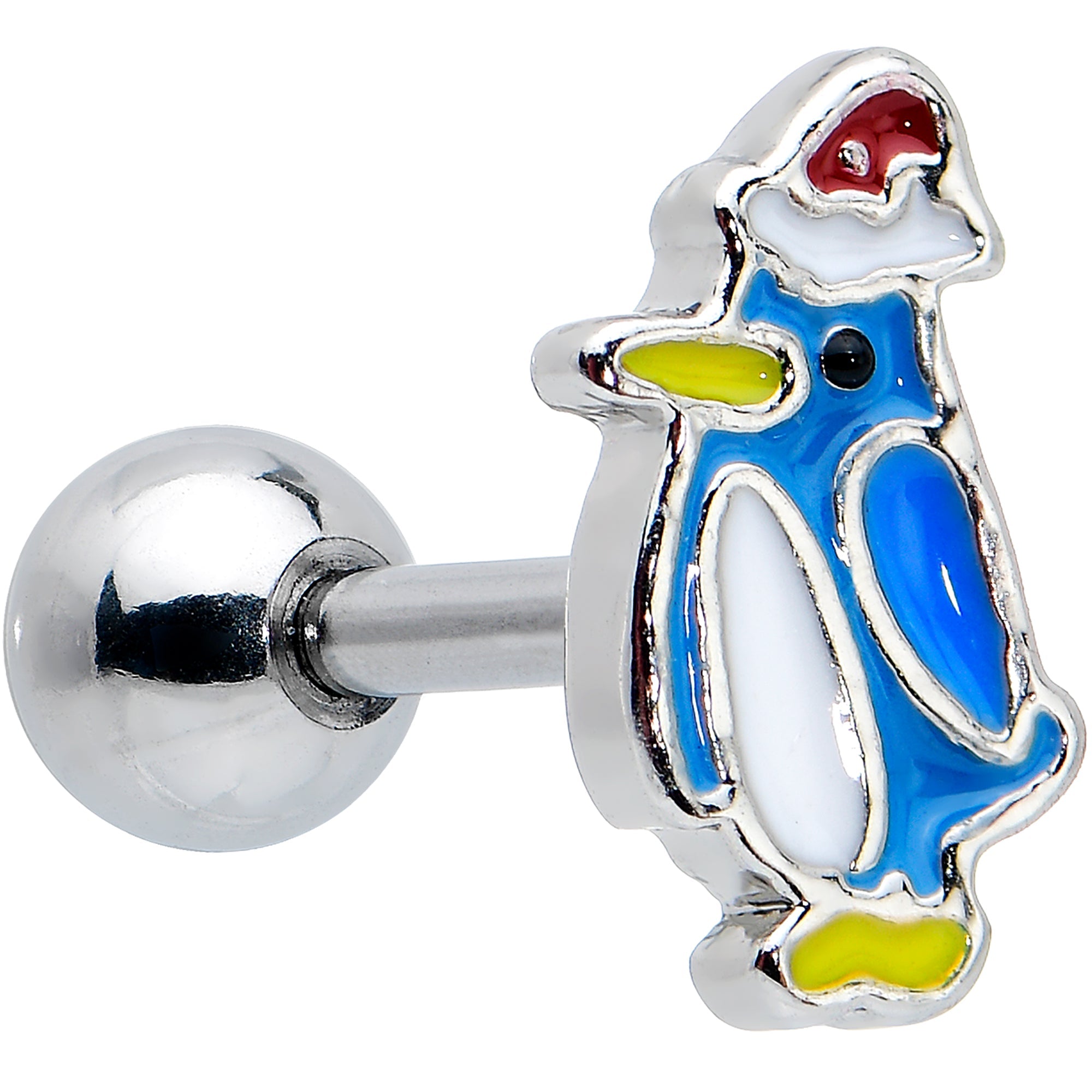 BodyCandy 16G 1/4 Penguin Snowman Holiday Blue Cartilage Earring Set of 3 — lifestyle context