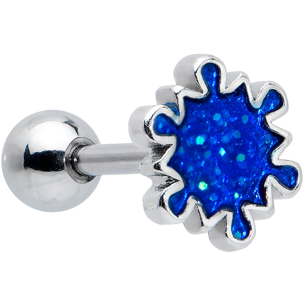 BodyCandy 16G 1/4 Penguin Snowman Holiday Blue Cartilage Earring Set of 3 — side view