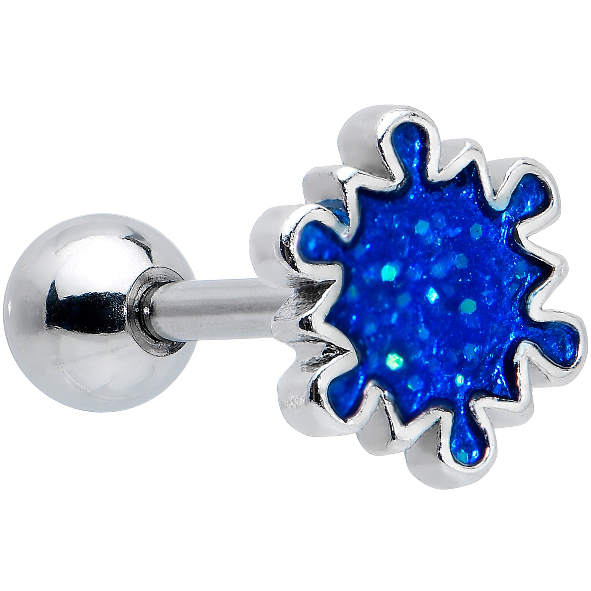 BodyCandy 16G 1/4 Penguin Snowman Holiday Blue Cartilage Earring Set of 3 — side view