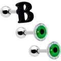 BodyCandy 16G 1/4 Halloween Boo Eyes Cartilage Tragus Earring Curation Set of 3 — main product shot