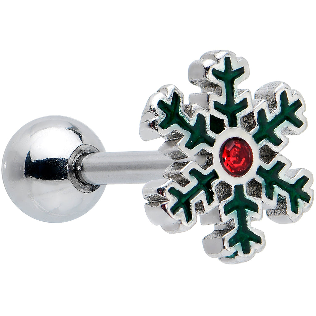 BodyCandy 16G 1/4 Red Gem Mitten Snowflake Cartilage Tragus Earring Curation Set of 3 — lifestyle context