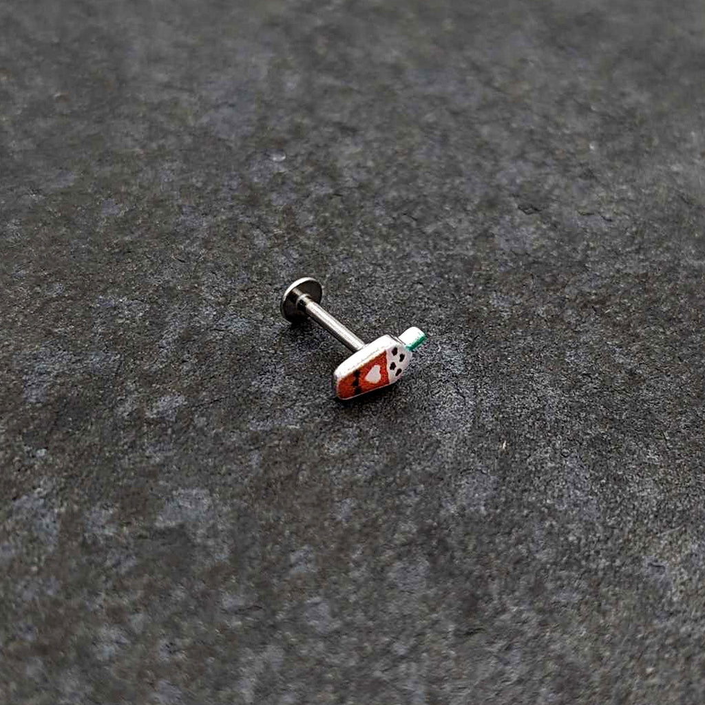 BodyCandy 16G 5/16 Sweet Pumpkin Frappe Autumn Labret Monroe Tragus — alternative angle