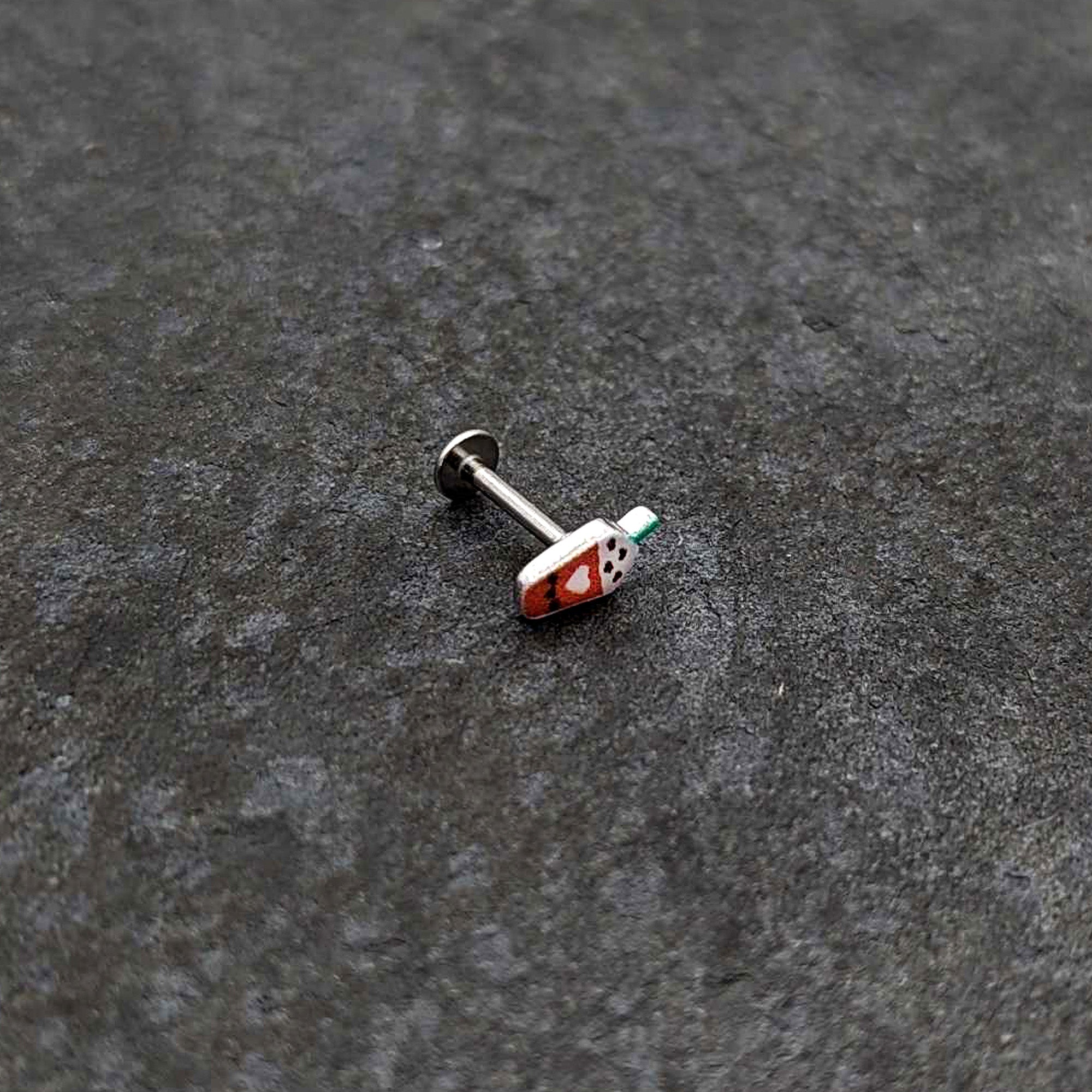 BodyCandy 16G 5/16 Sweet Pumpkin Frappe Autumn Labret Monroe Tragus — alternative angle