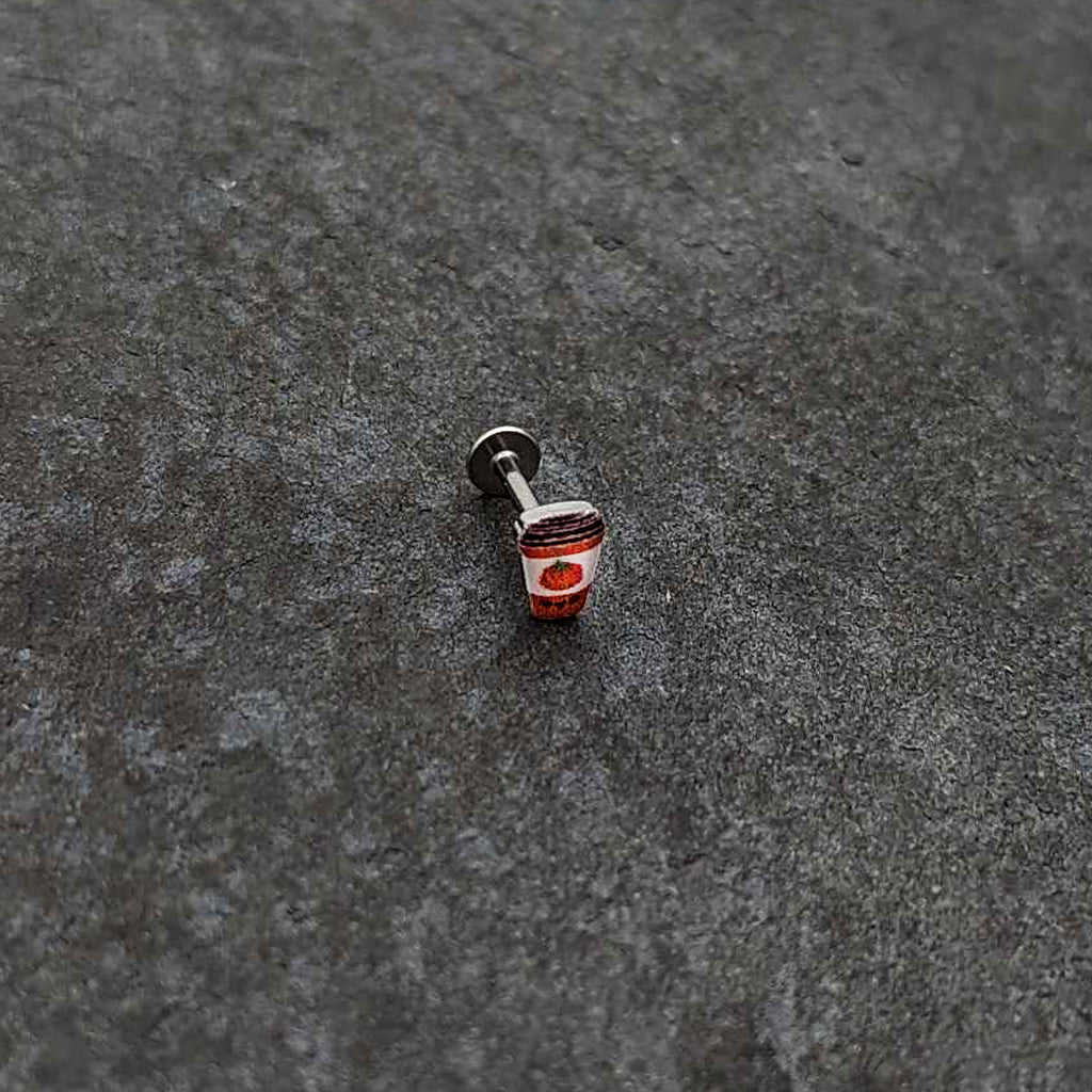 BodyCandy 16G 5/16 Sweet Pumpkin Latte Autumn Labret Monroe Tragus — alternative angle