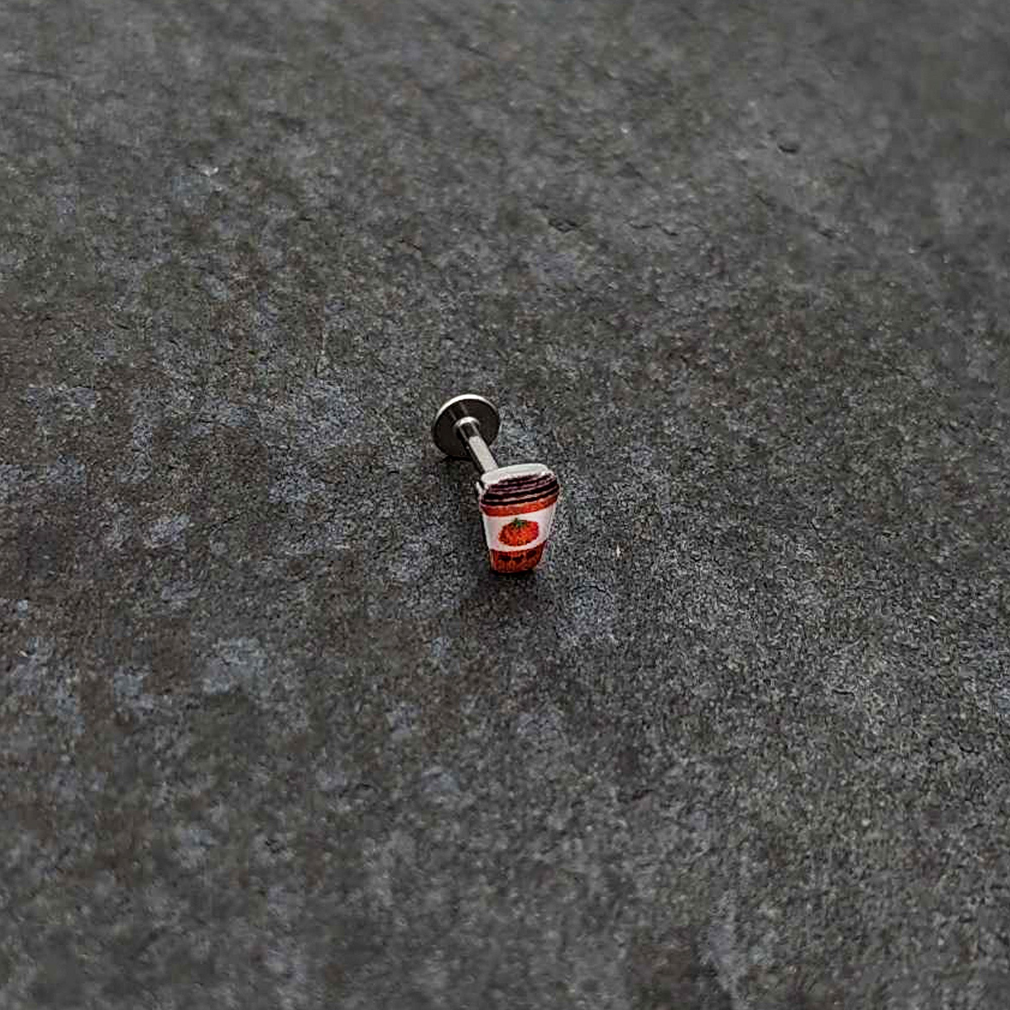 BodyCandy 16G 5/16 Sweet Pumpkin Latte Autumn Labret Monroe Tragus — alternative angle