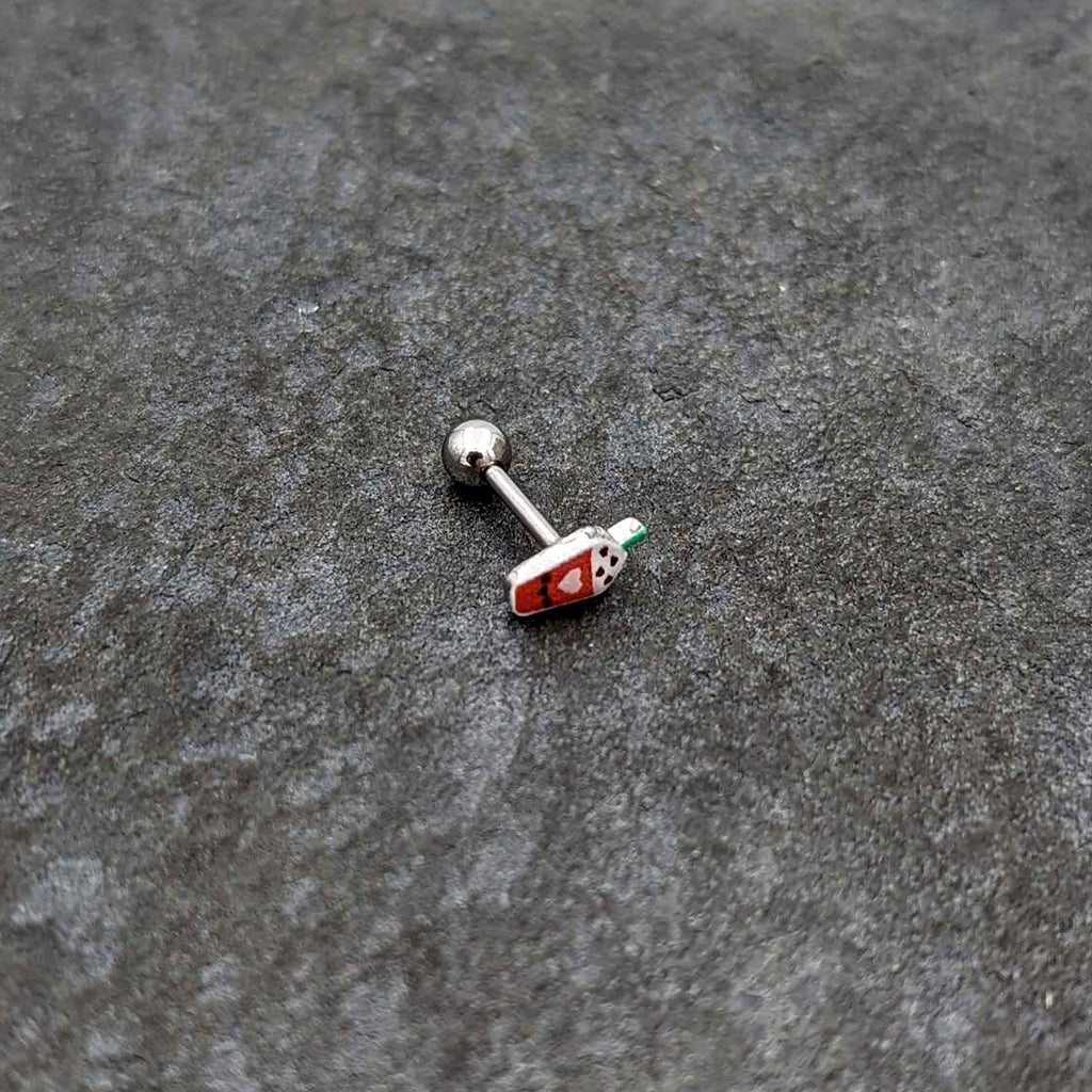BodyCandy 16G 5/16 Sweet Pumpkin Frappe Autumn Cartilage Tragus Earring — alternative angle