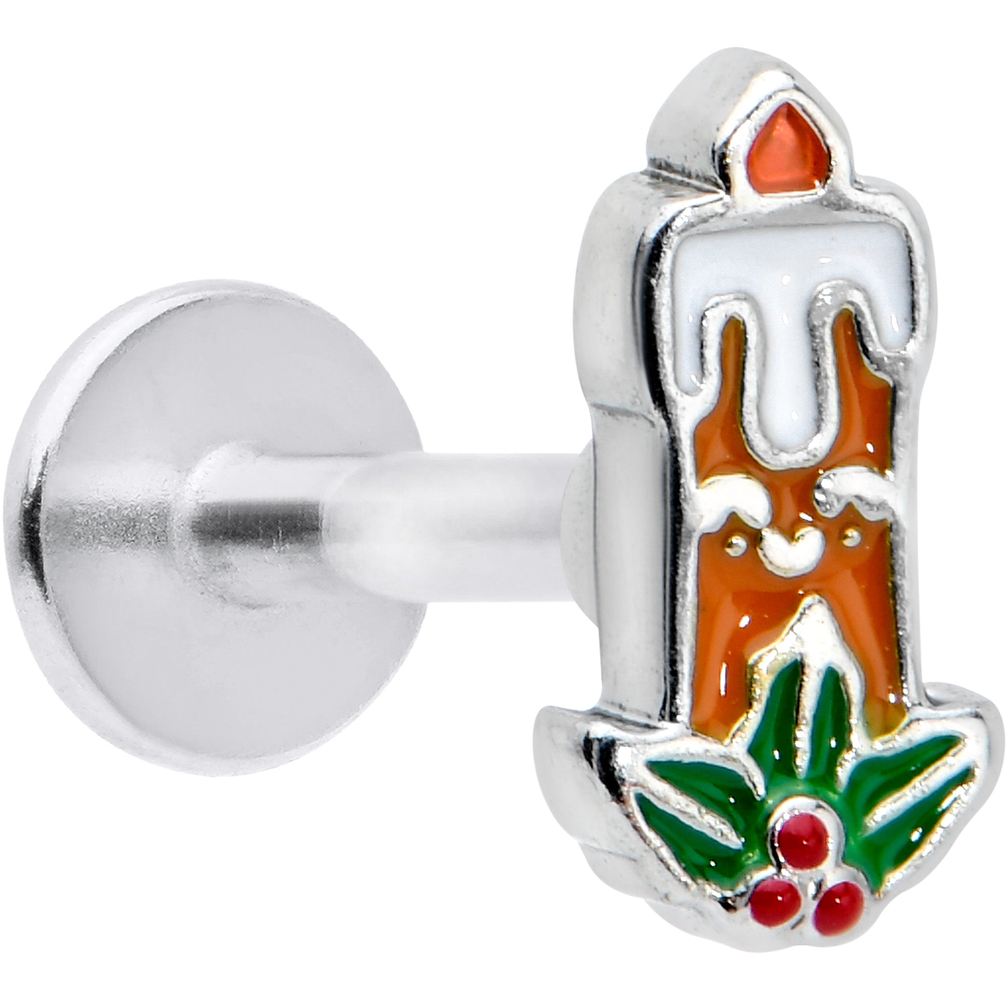 BodyCandy 16G 5/16 Sweet Holiday Christmas Candle Labret Monroe Tragus — main product shot