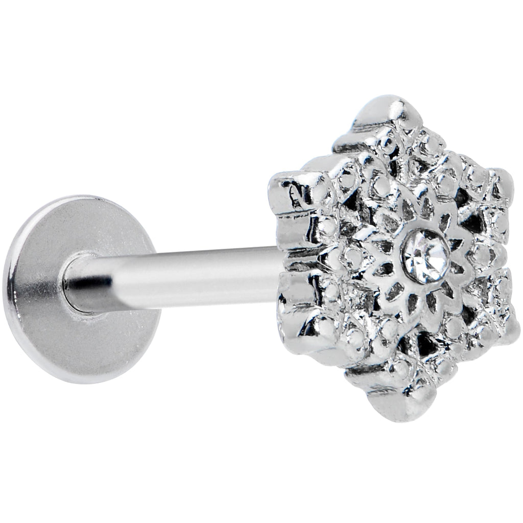BodyCandy 16G 5/16 Clear Gem Filigree Epic Snowflake Labret Monroe Tragus — main product shot