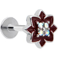 BodyCandy 16G 5/16 Aurora Gem Poinsettia Flower Festive Labret Monroe Tragus — main product shot