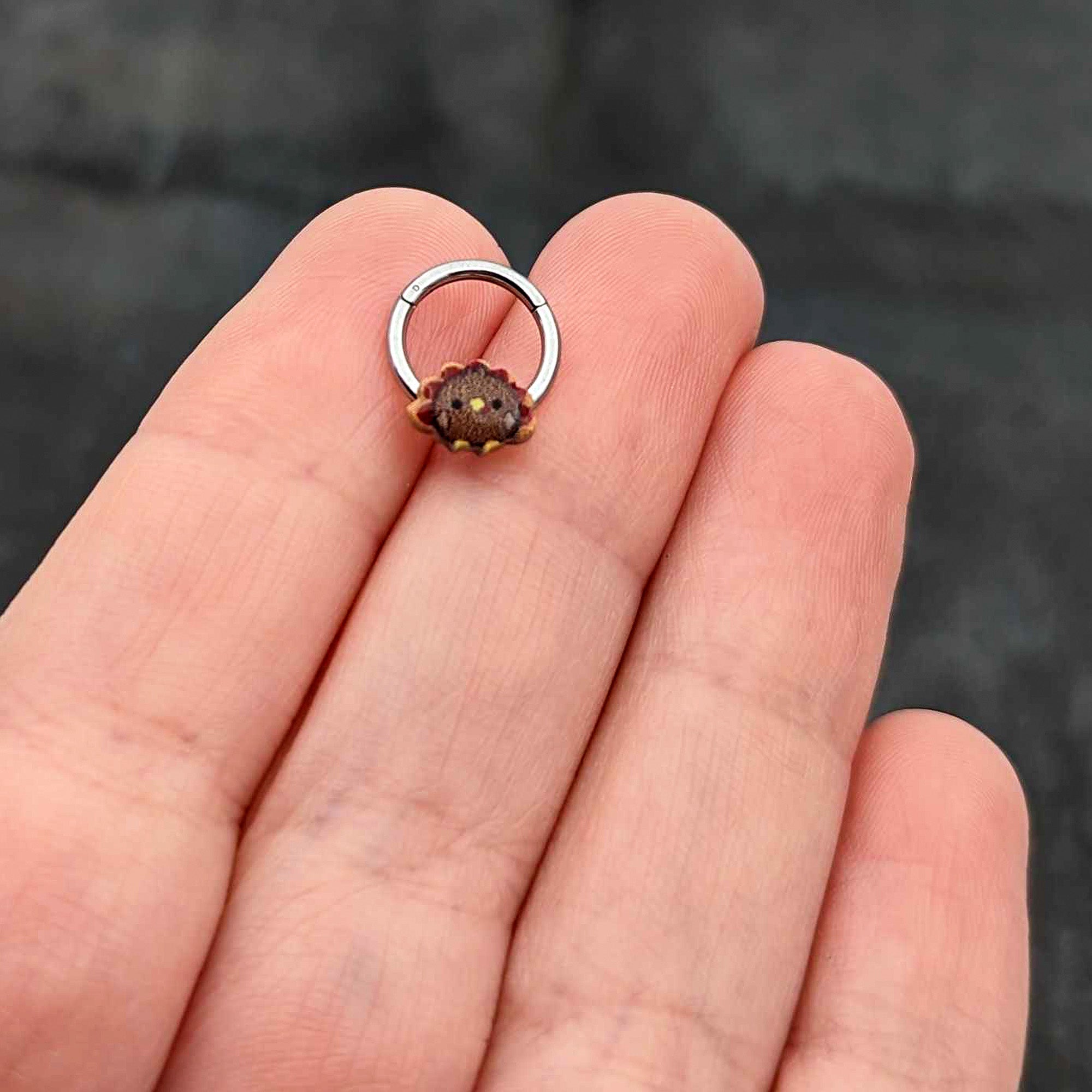 BodyCandy 16G 5/16 Sweet Tiny Turkey Thanksgiving Hinged Segment Ring — alternative angle