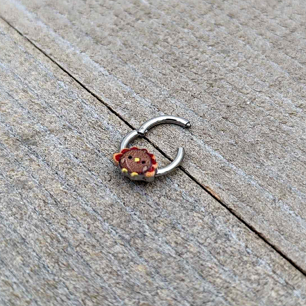 BodyCandy 16G 5/16 Sweet Tiny Turkey Thanksgiving Hinged Segment Ring — size reference
