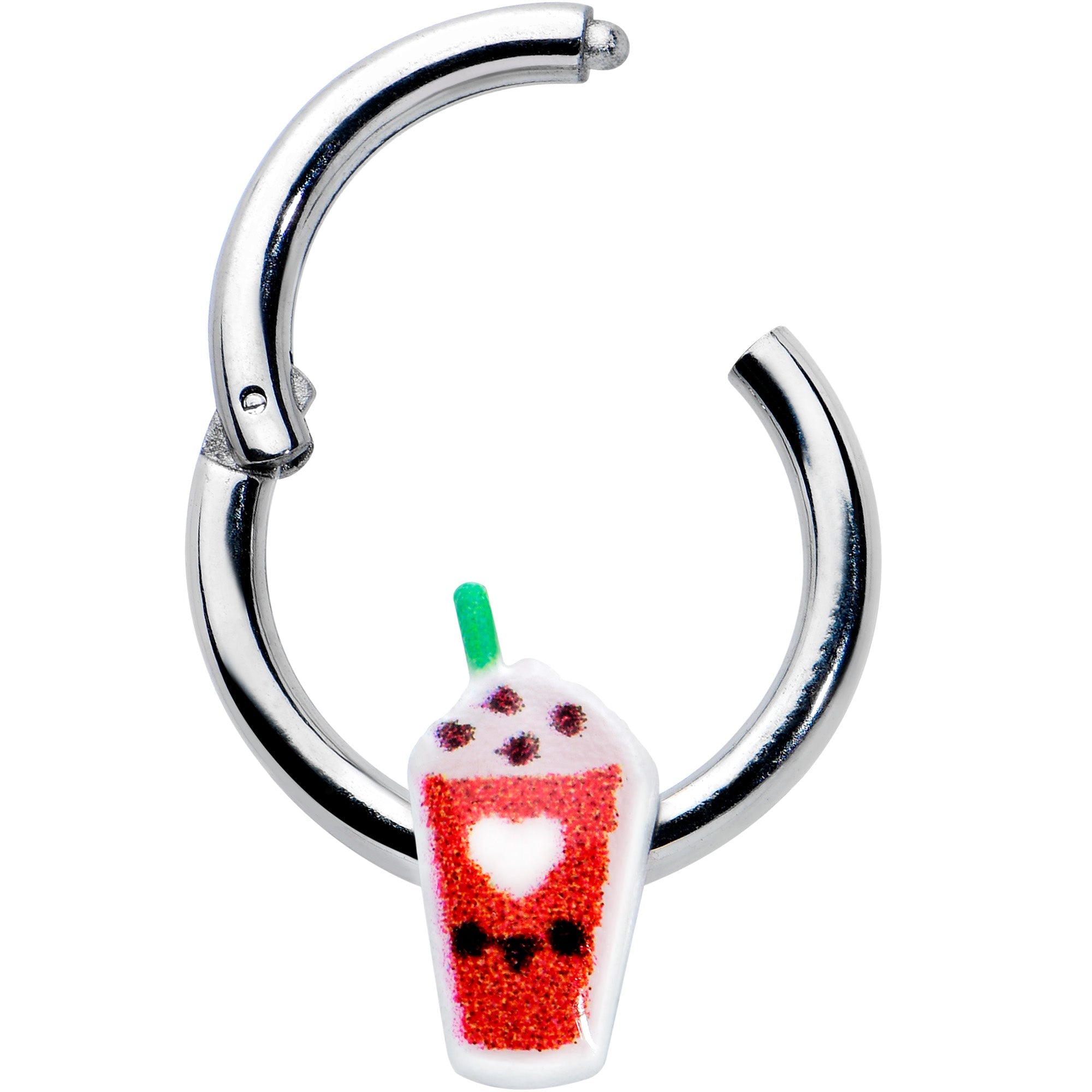 BodyCandy 16G 5/16 Sweet Pumpkin Frappe Autumn Hinged Segment Ring — detail close-up