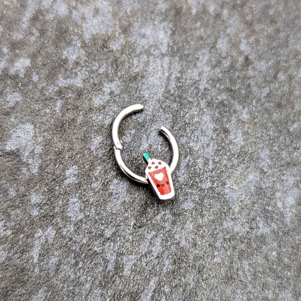 BodyCandy 16G 5/16 Sweet Pumpkin Frappe Autumn Hinged Segment Ring — back view