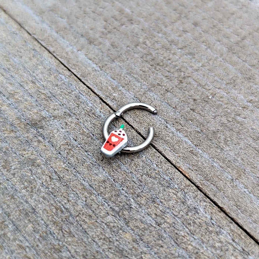 BodyCandy 16G 5/16 Sweet Pumpkin Frappe Autumn Hinged Segment Ring — size reference