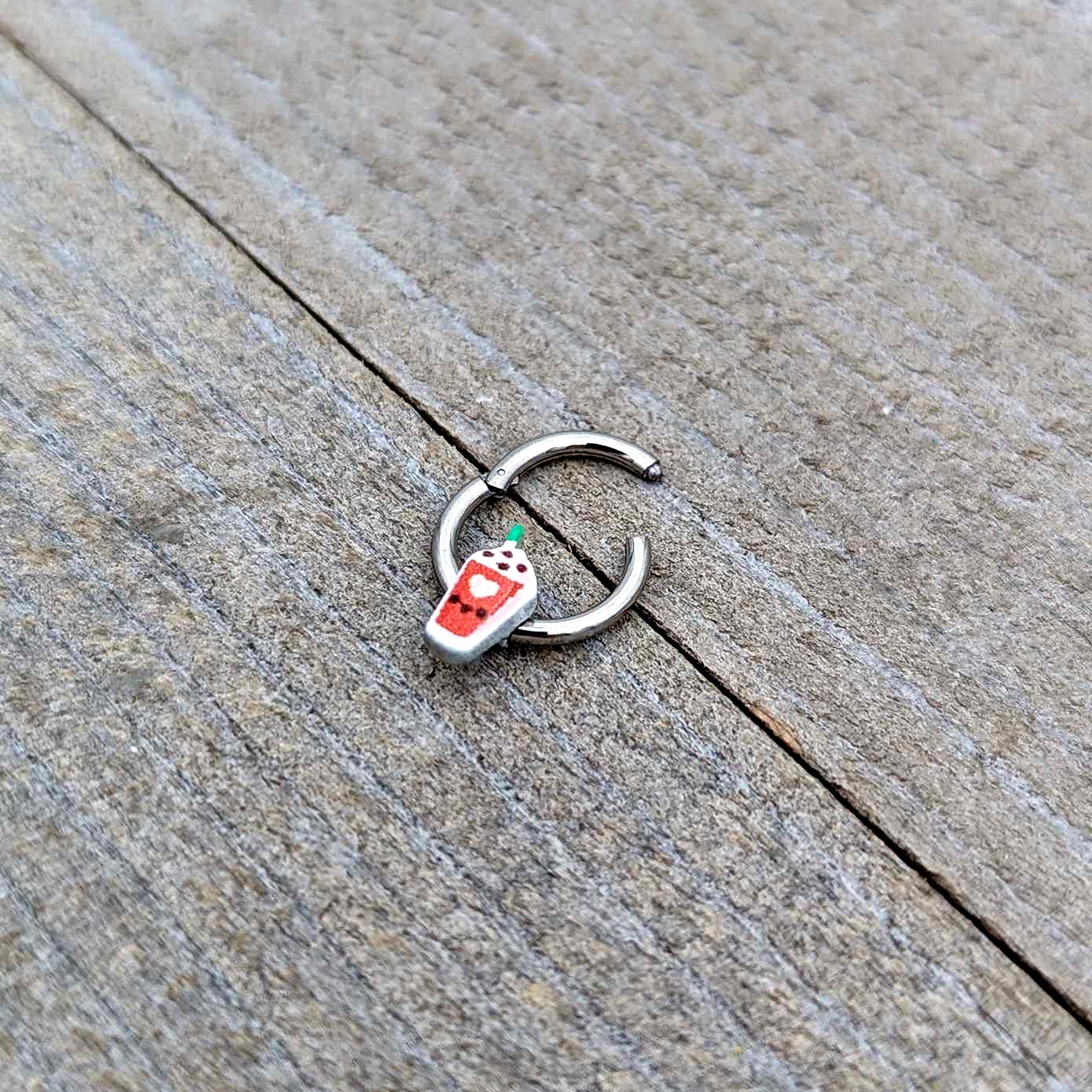 BodyCandy 16G 5/16 Sweet Pumpkin Frappe Autumn Hinged Segment Ring — size reference