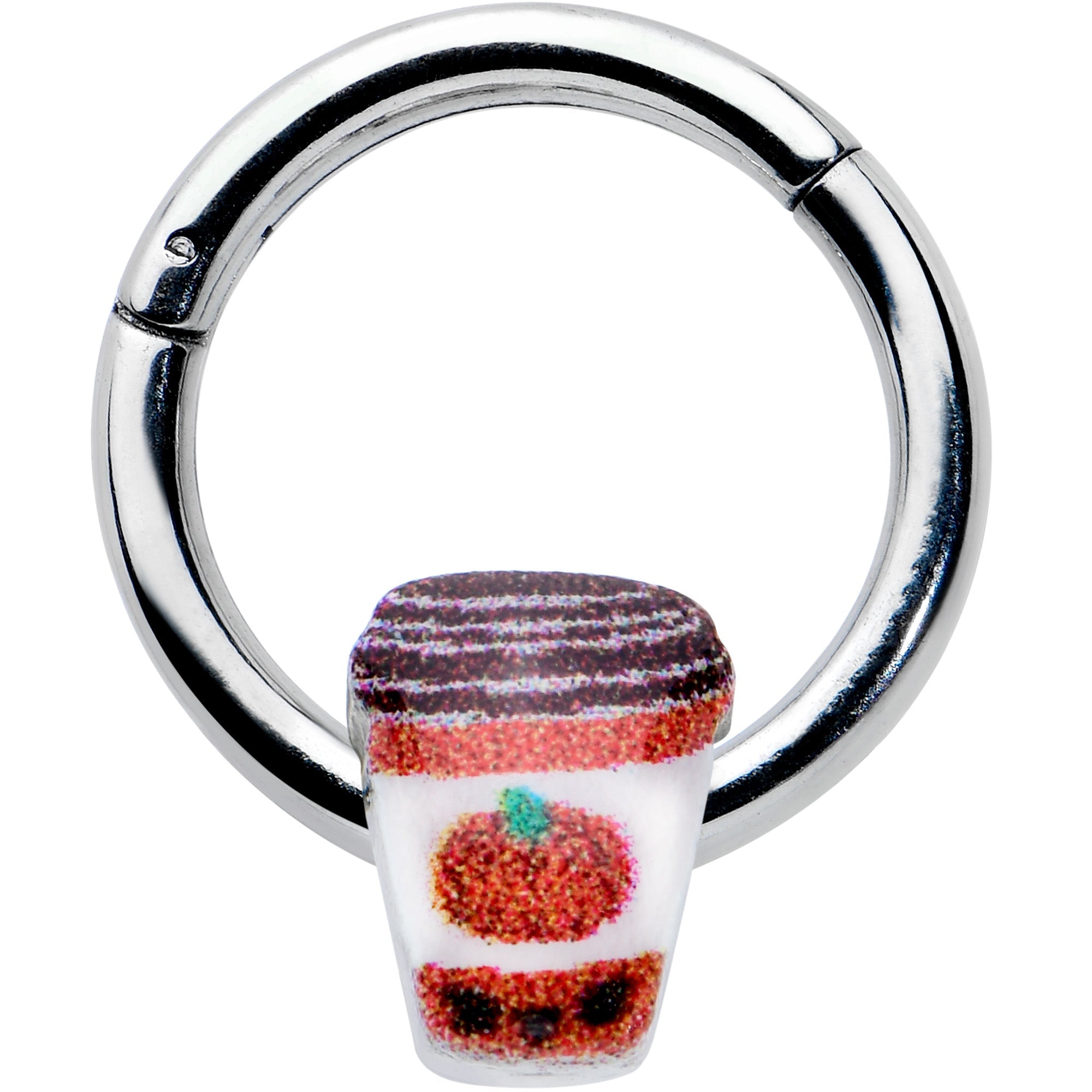 BodyCandy 16G 5/16 Sweet Pumpkin Latte Autumn Hinged Segment Ring — main product shot