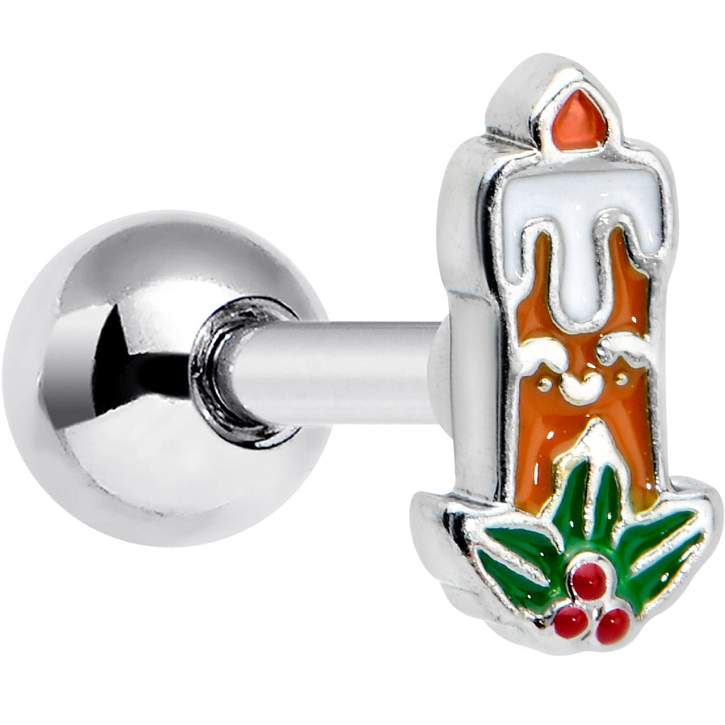 BodyCandy 16G 1/4 Sweet Holiday Christmas Candle Cartilage Tragus Earring — main product shot