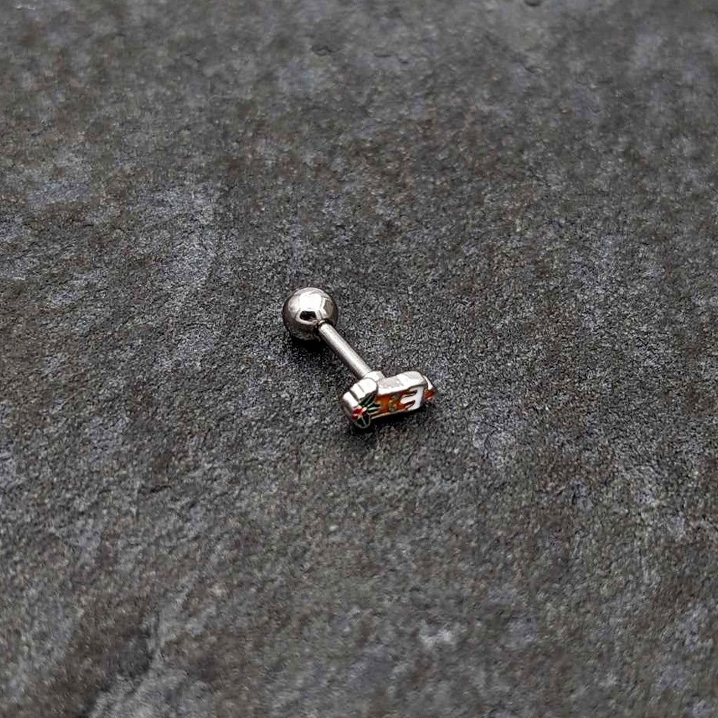 BodyCandy 16G 1/4 Sweet Holiday Christmas Candle Cartilage Tragus Earring — alternative angle